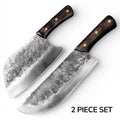 2-Piece 5Cr15MoV Knife Set | Meat Cleaver & 8” Butcher Knife | Hand Forged Style Kitchen Knives